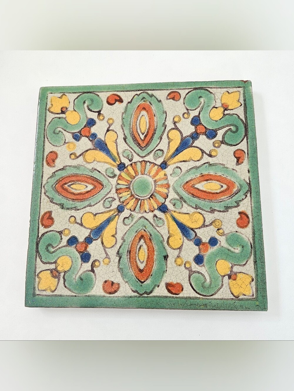 California Revival Tile 20th Century 8 Inches Terracotta Possibily D & M